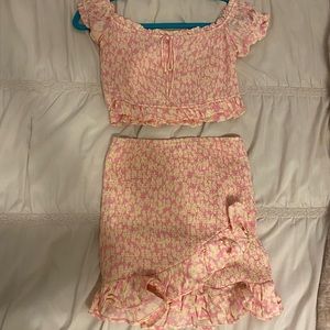 Zara two price skirt set